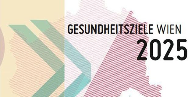 Bunte Grafik mit Schriftzug Wiener Gesundheitsziele 2025